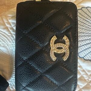 Brand new CHANEL Black Zip-Around Wallet